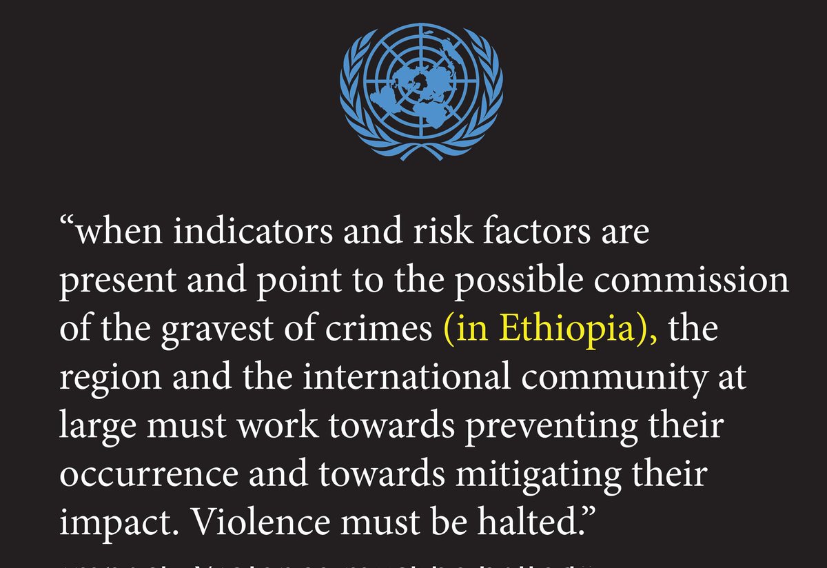 Must Read: UN warns of heightened risk of genocide and related atrocity crimes in Ethiopia. un.org/en/genocidepre… @UNHumanRights @amnestyusa @hrw @EUintheUS @AP @DeaconYoseph @EA_DevCouncil