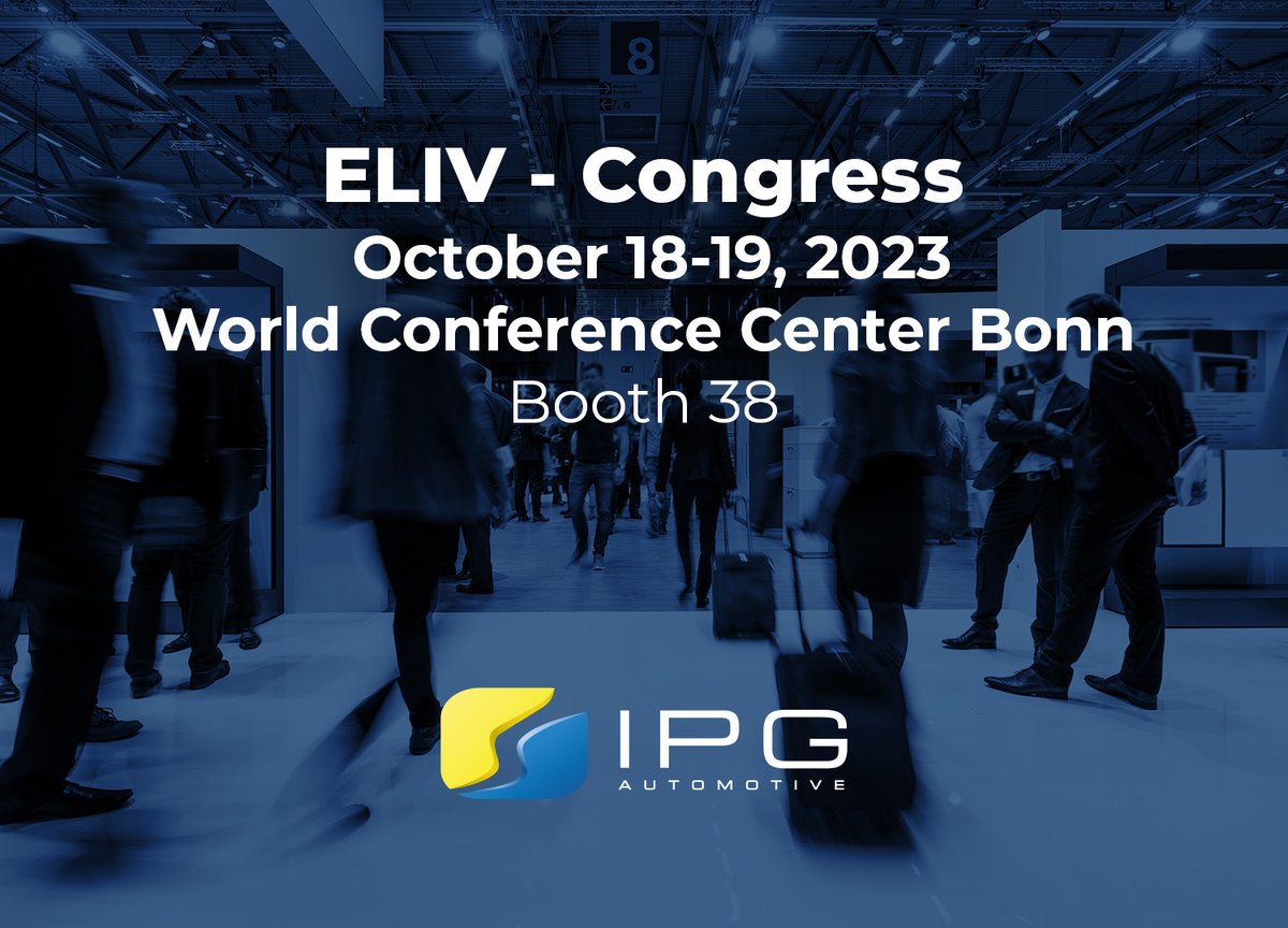 Next week, we are heading to Bonn for ELIV  from Oct. 18–19! Visit our booth no. 3️⃣8️⃣️, we are looking forward  to meeting you there!

#IPGAutomotive #ELIV #EV #SimulationSoftware