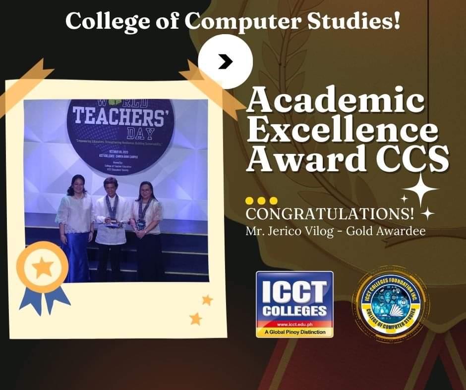 jericovilog's tweet image. Thanking ICCT Colleges for this recognition 😍
