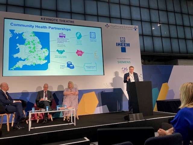 CHP_estates's tweet photo. Day 2 of the Healthcare Estates conference 2023, CHP's Malcolm Twite, Executive Director of Property and Operations, joins Gary Naylor from gbpartnerships and @DalyFionadaly1 from NHSE to speak on the operational delivery of the healthcare estate. https://t.co/t7Rnn8Rh3k