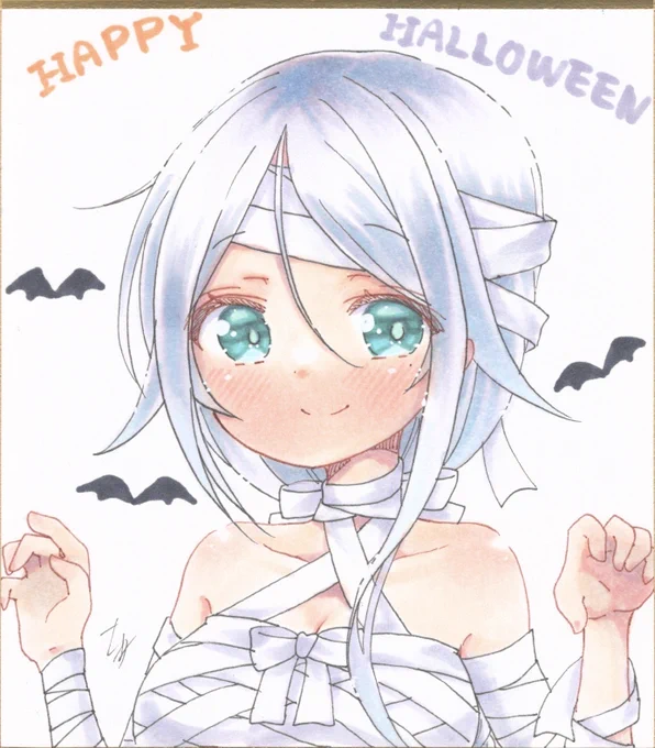 #ハロウィン の仮装でマミーになった海風ちゃん