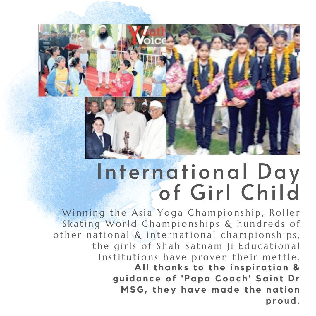 #InternationalDayOfGirlChild aims to promote women empowerment across the world, making them healthy and educated with the inspiration of Saint Gurmeet Ram Rahim Singh Ji Insan.