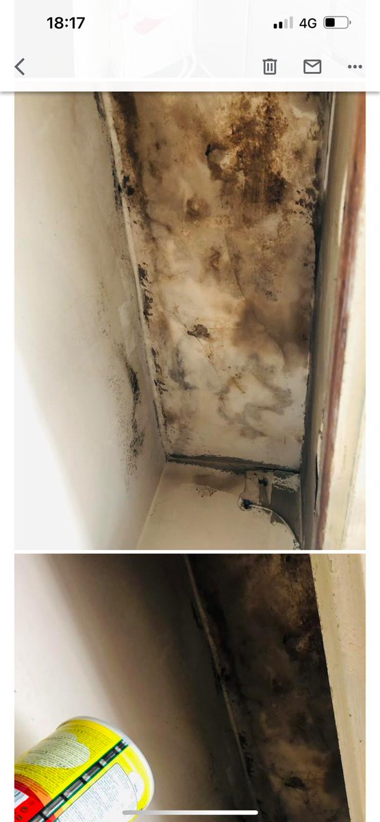 Project17UK's tweet photo. “I felt very embarrassed at the hospital when they asked me why I didn't move out of the house when my daughter started feeling sick with mould in the house.”  @yourcroydon are providing this accommodation. It exacerbates the child's asthma and led to a recent hospital stay. https://t.co/UetlExsBYp
