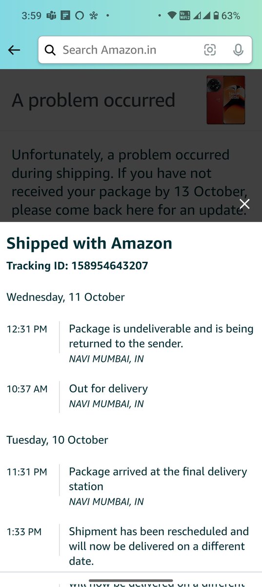 rohonnanda007's tweet photo. @AmazonHelp What is this ? The product went out for delivery today and courier boy is not responding to the call and it's now mentioned that the package is now undeliverable and returning to seller. Are you guys really looking into this issue or not ? https://t.co/HGkNGPtWzJ