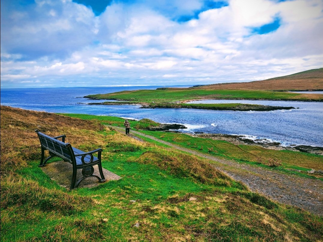 dmwfineart's tweet photo. Bench with a view, looking over to the island of Noss from Bressay, Shetland.

#visitshetland #promoteshetland #60north #northlinkferries #benchwithaview #Bressay #Noss #Shetland #Shetlandisles https://t.co/AhfjaeeftV