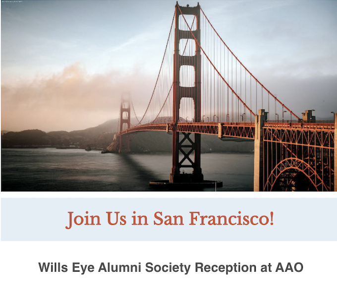 Wills Eye Alumni (@willseyealumni) on Twitter photo Wills Eye Alumni Society reception at AAO 2023, InterContinental Hotel, Grand Ballroom, 6pm-8pm, Sat., Nov. 4 <a href="/JuliaHallerMD/">Julia A. Haller MD</a> <a href="/YoshiYonekawaMD/">Yoshihiro Yonekawa, MD, FASRS</a> <a href="/allenho/">Dr Allen Ho</a> <a href="/achiangMD/">Allen Chiang</a> <a href="/JWHarbourMD/">J William Harbour MD</a> <a href="/LADalvinMD/">Lauren A. Dalvin, MD</a> <a href="/trieyedoc/">SHOUSTON3.ΞTH</a> <a href="/PriyaVakhariaMD/">Priya Sharma Vakharia, MD</a> @DrJayDuker <a href="/DrGeorgeSpaeth/">George L. Spaeth</a> <a href="/rvpchan/">R.V. Paul Chan</a> <a href="/NicoleFramMD/">Nicole Fram</a> <a href="/LJHeinmiller/">Laura Heinmiller</a> Wills Eye Alumni Society reception at AAO 2023, InterContinental Hotel, Grand Ballroom, 6pm-8pm, Sat., Nov. 4 <a href="/JuliaHallerMD/">Julia A. Haller MD</a> <a href="/YoshiYonekawaMD/">Yoshihiro Yonekawa, MD, FASRS</a> <a href="/allenho/">Dr Allen Ho</a> <a href="/achiangMD/">Allen Chiang</a> <a href="/JWHarbourMD/">J William Harbour MD</a> <a href="/LADalvinMD/">Lauren A. Dalvin, MD</a> <a href="/trieyedoc/">SHOUSTON3.ΞTH</a> <a href="/PriyaVakhariaMD/">Priya Sharma Vakharia, MD</a> @DrJayDuker <a href="/DrGeorgeSpaeth/">George L. Spaeth</a> <a href="/rvpchan/">R.V. Paul Chan</a> <a href="/NicoleFramMD/">Nicole Fram</a> <a href="/LJHeinmiller/">Laura Heinmiller</a>