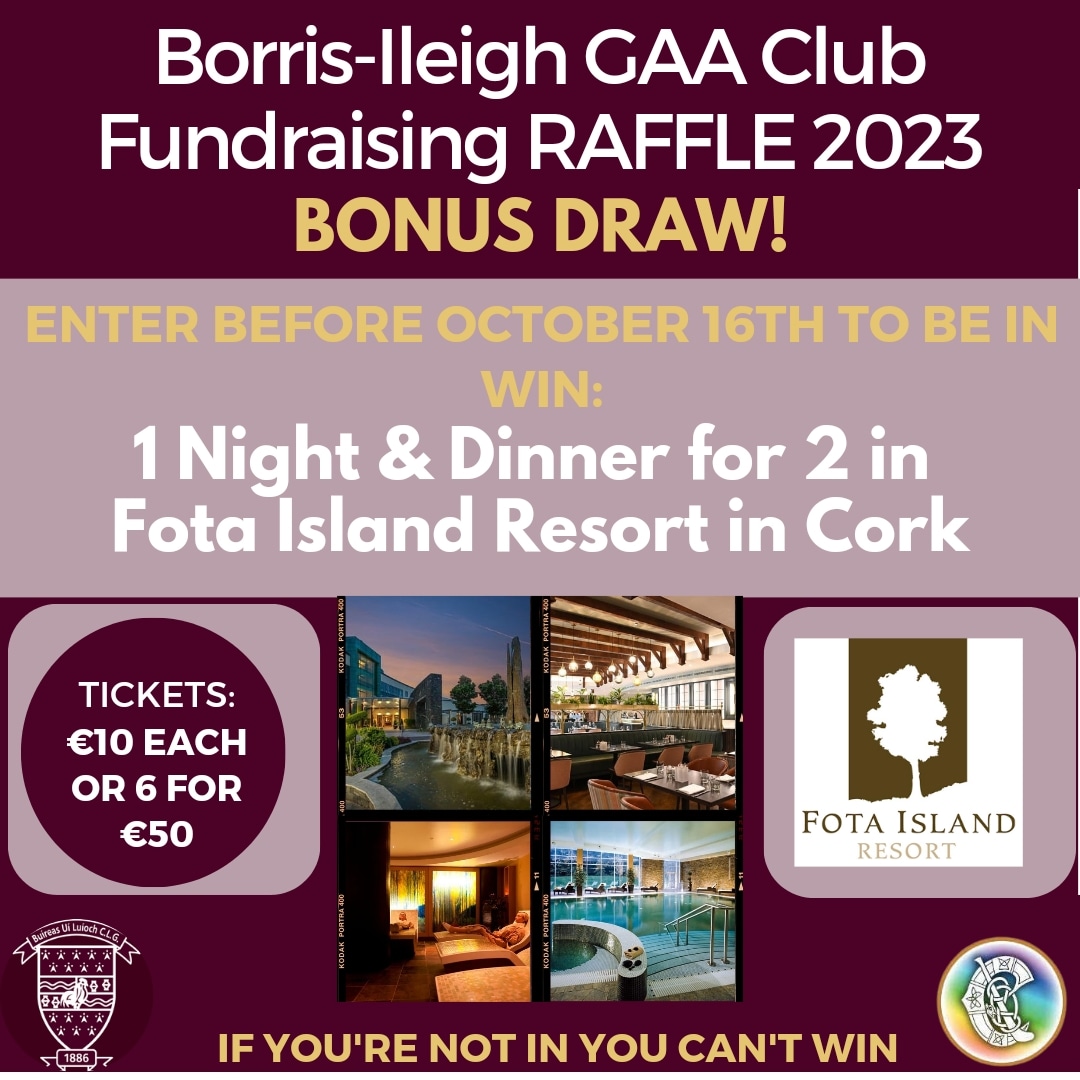 ENTER before MONDAY and you'll be into our BONUS DRAW where you could win a Night Away For 2  in the 5-Star Fota Island Resort 🥂🎉 

Tickets: €10 for 1 or 6 for €50 🎟️
Enter through this link: member.clubforce.com/tickets_m.asp?…
#WoodlandsAdare #raffle #belgianblue