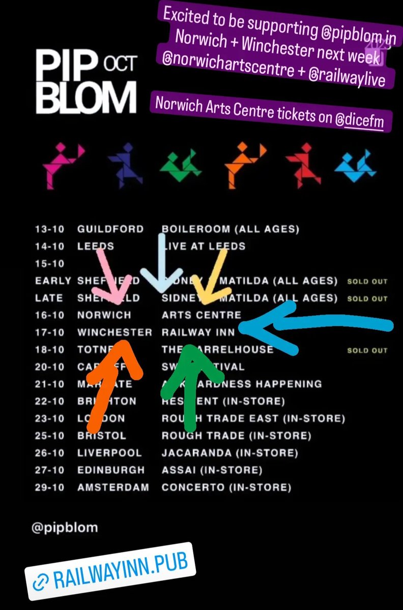 Excited to be supporting <a href="/Pipblom/">Pip</a> in Norwich + Winchester next week at <a href="/NorwichArts/">Norwich Arts Center</a> + The Railway Inn
Low tickets for both shows - grab yours at the link below:
norwichartscentre.co.uk/event/pip-blom/
railwayinn.pub/shows/pip-blom/