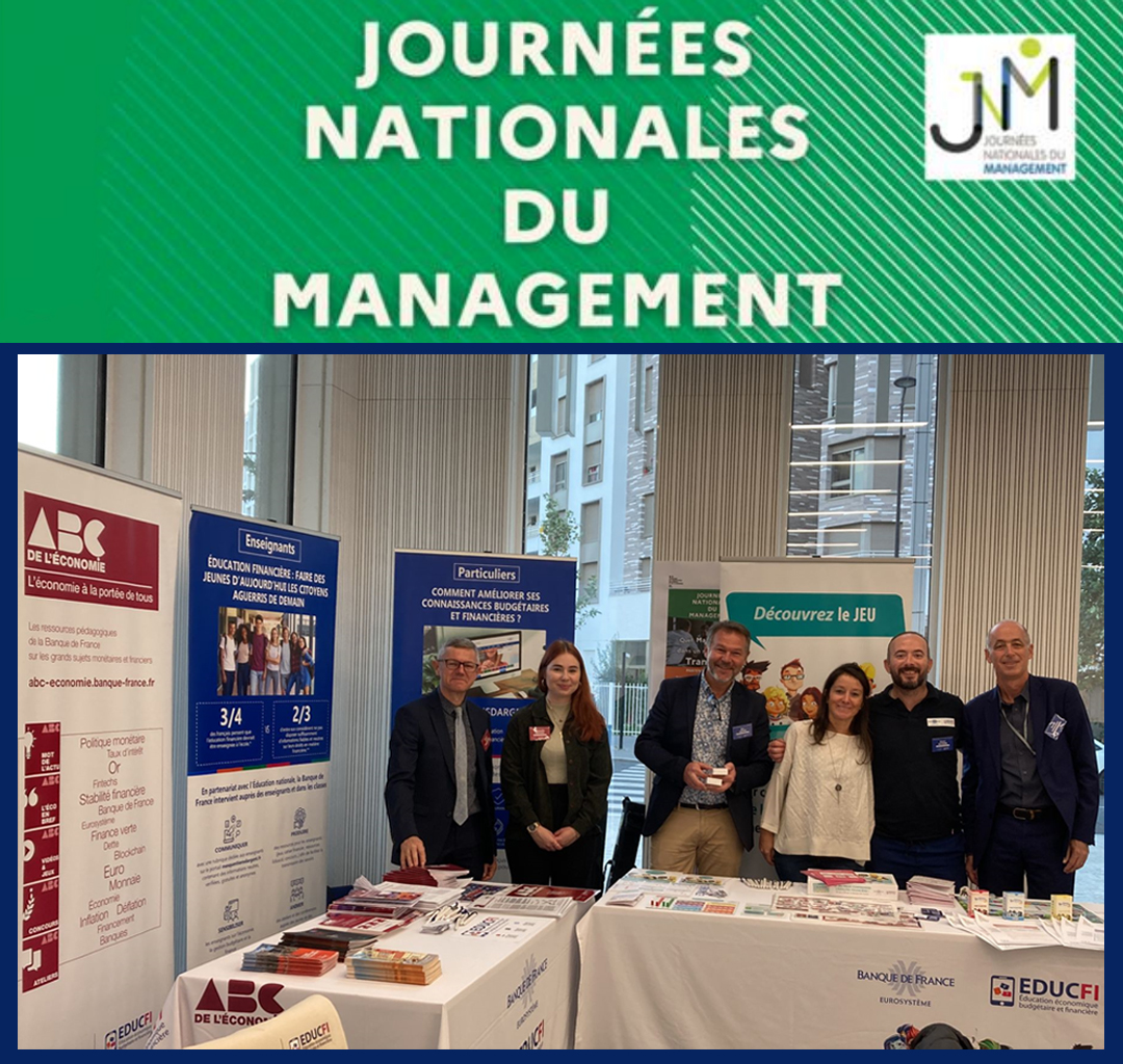 📸 #JournéesNationalesduManagement au campus Condorcet à Aubervilliers : l'équipe #EDUCFI est présente ce 11 et 12 octobre pour présenter les différents dispositifs d'éducation économique, budgétaire et financière mis à disposition des #enseignants.  #ecogestion #DGESCO #IGSER