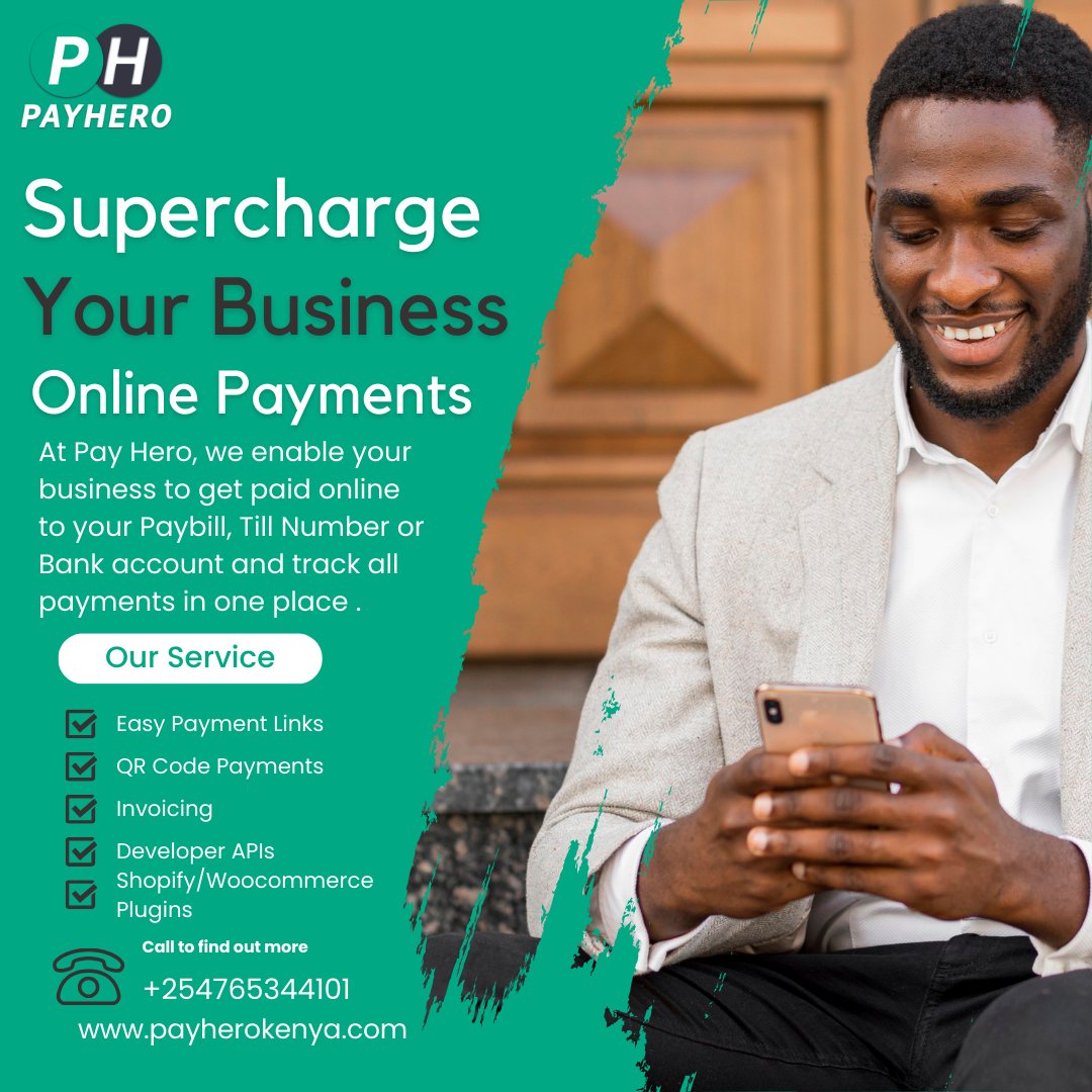 payherokenya's tweet photo. Say goodbye to the hassle of managing multiple payment channels! At Pay Hero, we enable your business to get paid online to your Paybill, Till Number or Bank account and track all payments in one place. 🚀💰💳 #PayHero #OnlinePayments #BusinessSolutions https://t.co/PGYvbAd45l