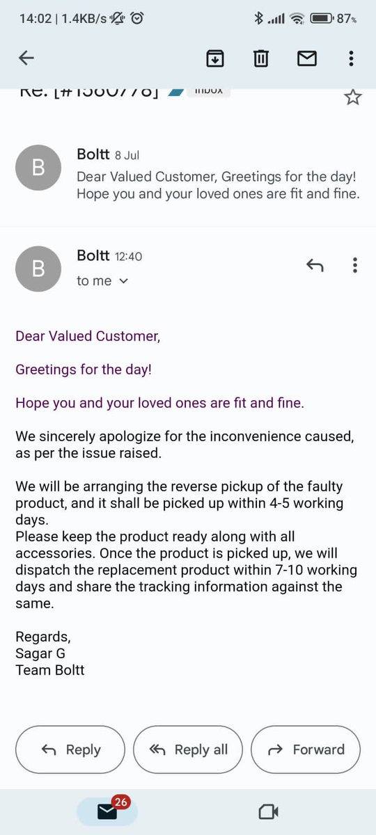 ShubhamKasera7's tweet photo. Pickup arrange ka mail aaya hai lekin pickup nhi hua hai one month more complain in company but no response....
Very bad service https://t.co/Gy7LpCJ2Lm