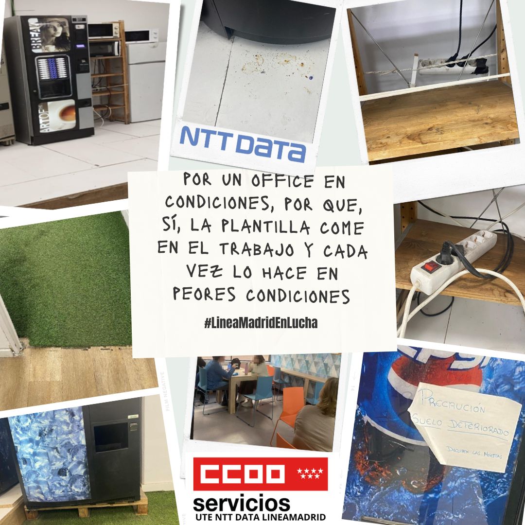 CCOOlineamadrid's tweet photo. A @NTTDataSpain no le importa la seguridad y la salud de las personas que hacemos @Lineamadrid, incumple las resoluciones de la inspección de trabajo y el @Madrid es cómplice. #LineaMadridEnLucha @CCOOLineamadrid @c_center_ccoo https://t.co/BxFEBm03Ez