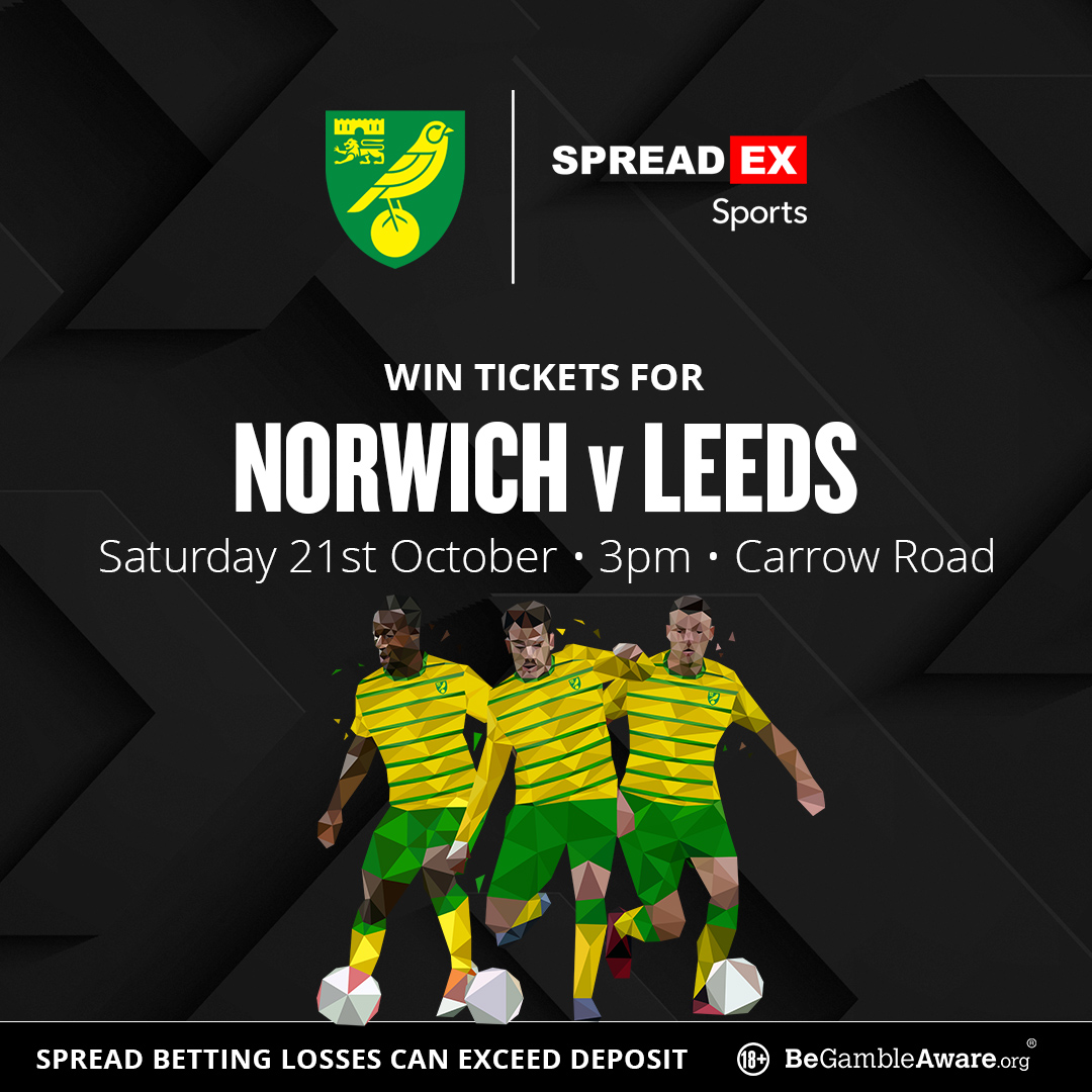 🚨Competition Time🚨

How do you fancy the chance to win general admission tickets to <a href="/NorwichCityFC/">Norwich City FC</a> 🆚 Leeds?!🎟️

For the chance to win🥇

1⃣ Follow us + Retweet this tweet♻️
2⃣ Enter your details in the entry form below⤵️
spreadex.com/norwichleeds

TS&amp;C's Apply🔞