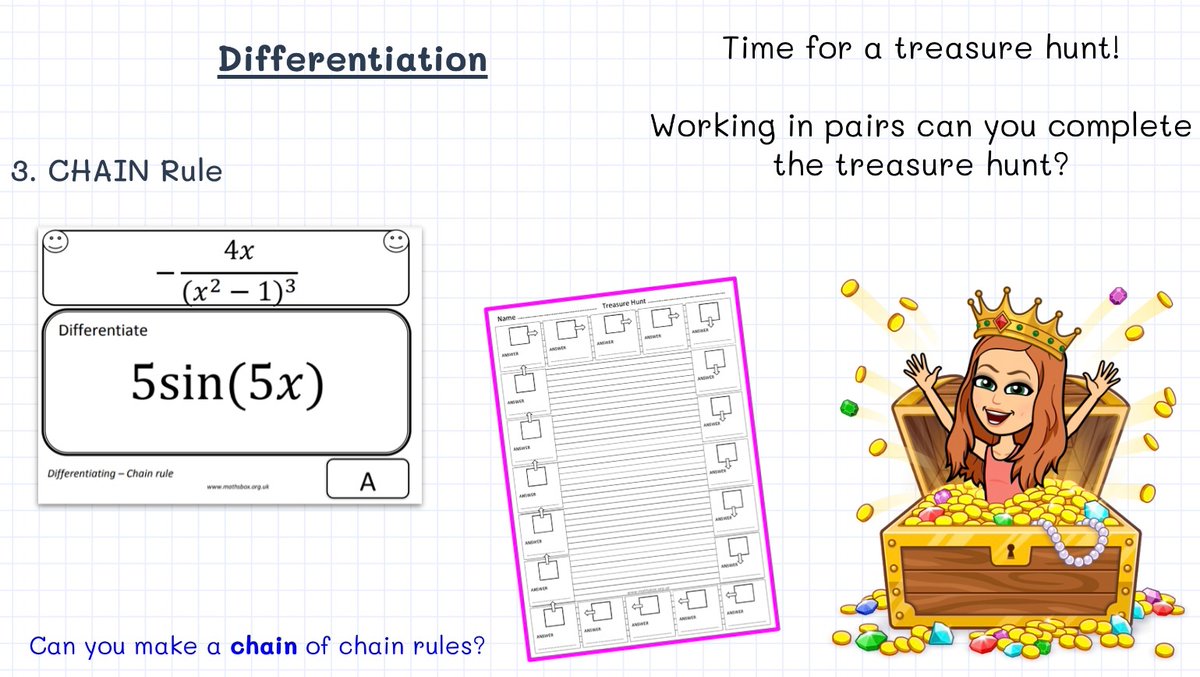You’re never too old for a treasure hunt! 👀 Year 13 practicing their differentiation skills #problemsolving #challenge <a href="/mathsbox1/">Mathsbox</a>