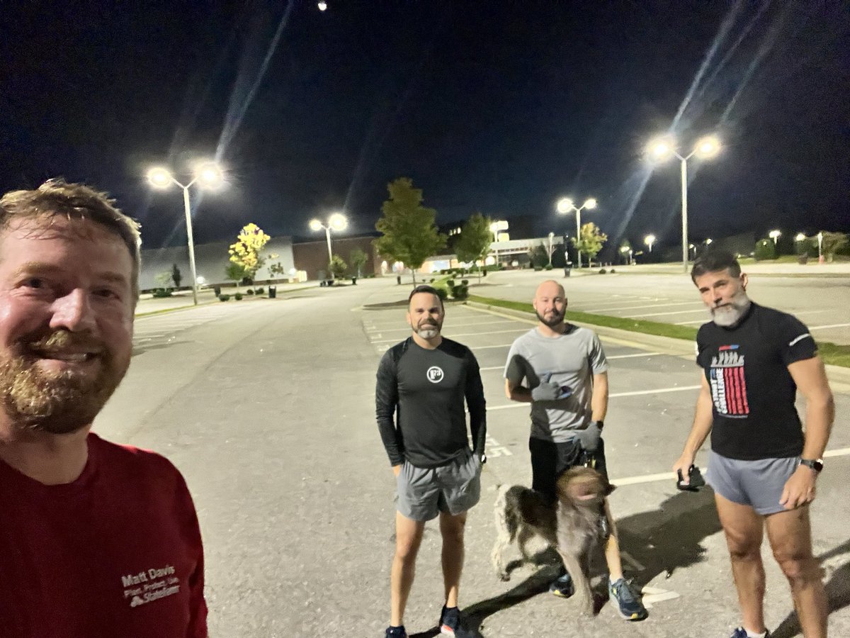 4PAX came out for Bouchér’s (<a href="/rshannonsmith/">Shannon Smith</a>) lessons at Schoolhouse. Mosey to the bank for a Grand Prix (10xWWII,20x⭐️jumps,30x💎merkins😳,40xSumoSquats) stacking with increasing laps 1-4. Tuck jump countdown. Wall work. JackWebb(WWII+LBC). Welcome DR Rabbit from <a href="/f3_legacy/">F3 Legacy</a> in TX