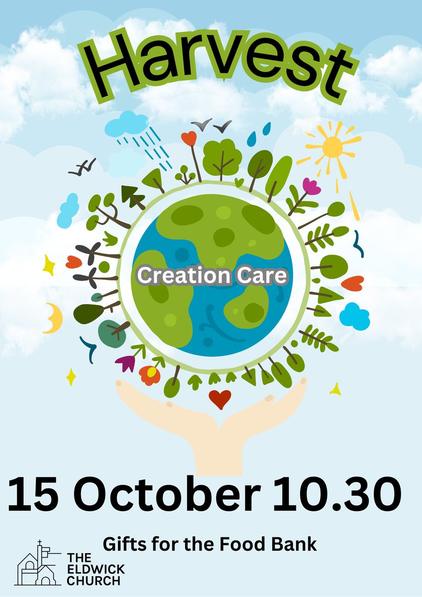 This Sunday 15 Oct at 10.30 am we're celebrating Harvest.  It's all about creation care with a focus on Eco Church.

All welcome.  If you're able, we're collecting as Harvest gifts, donations of dried &amp; tinned goods for Bingley Food Bank 

#Harvest2023 #EcoChurch #Foodbank