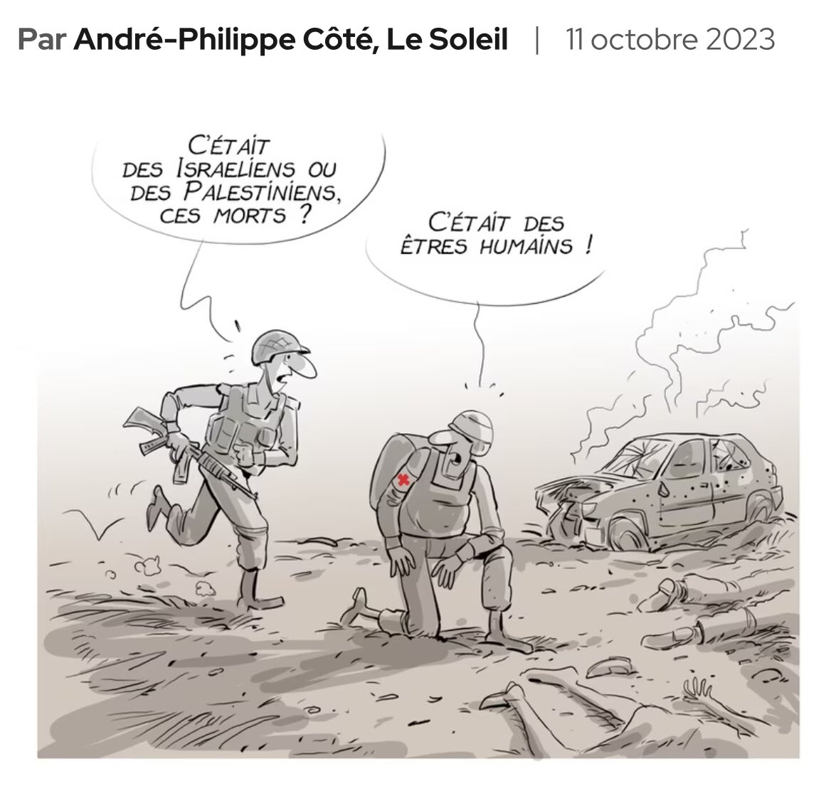 Cette caricature de Côté ce matin dans @LeQuotidien_Cyb …