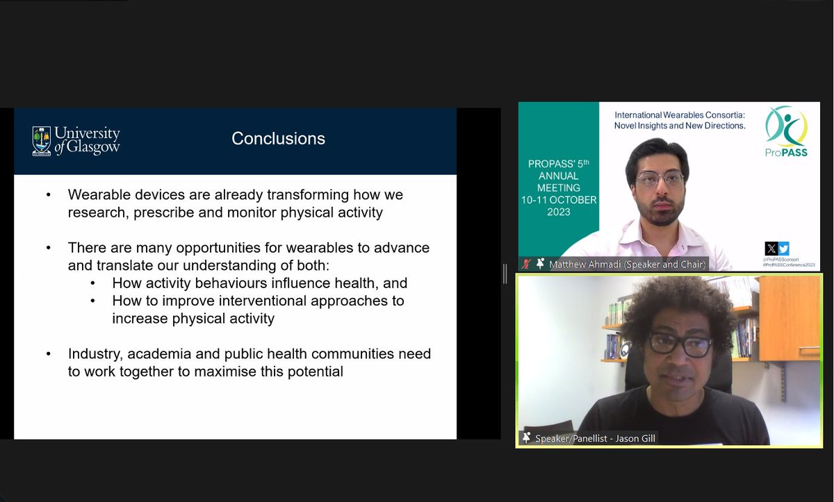 ProPASSconsort's tweet image. Great overview by @JasonGill74 and @Timchico giving an overview of the @BJSM_BMJ editorial series published in August on the future wearables in research and health-care
#PropassConference2023