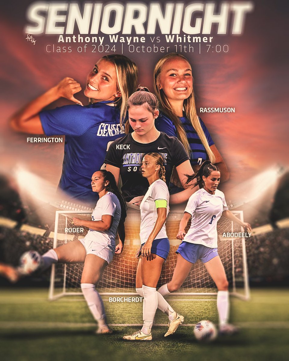 Girls soccer senior night!! Come support <a href="/AWHSSoccer/">AWHS Girls Soccer</a> as they take on Whitmer at 7
#ROLLGENS #Classof2024