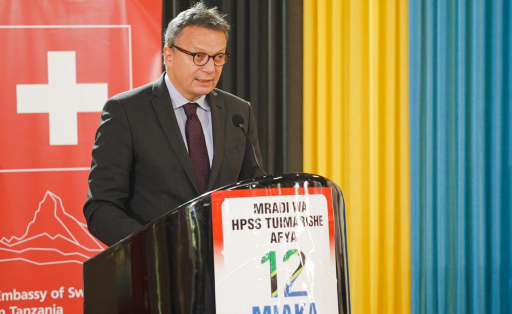 On his part, H.E Didier Chassot, Ambassador of Switzerland to Tanzania acknowledged the strong leadership of <a href="/wizara_afyatz/">Wizara ya Afya Tanzania 🇹🇿</a>, <a href="/ortamisemitz/">OFISI YA RAIS TAMISEMI</a>, <a href="/mofURT/">Ministry of Finance Tanzania</a> and Ministry of Community Development Gender WSG for their commitment,  dedication and ownership of <a href="/AfyaHpss/">HPSS Tuimarishe Afya</a> interventions
