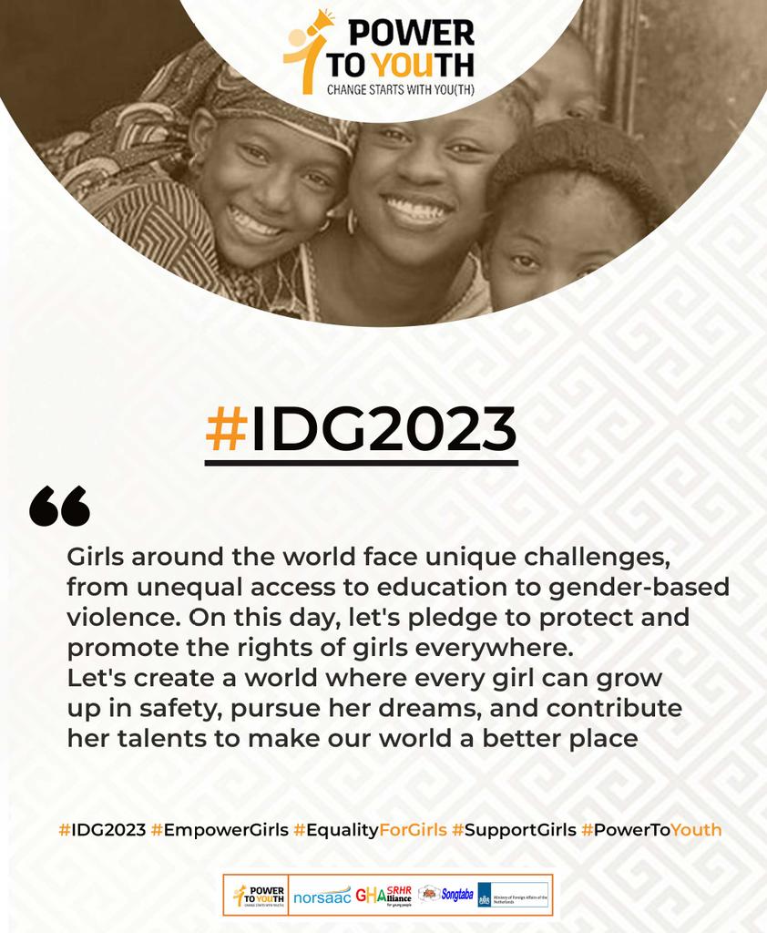 Girls around the world face unique challenges from unequal access to education to gender-based violence.
#IDG2023
#EmpowerGirls
#EqualityForGirls
#PowerToYouth
#SupportGirls
@norsaac