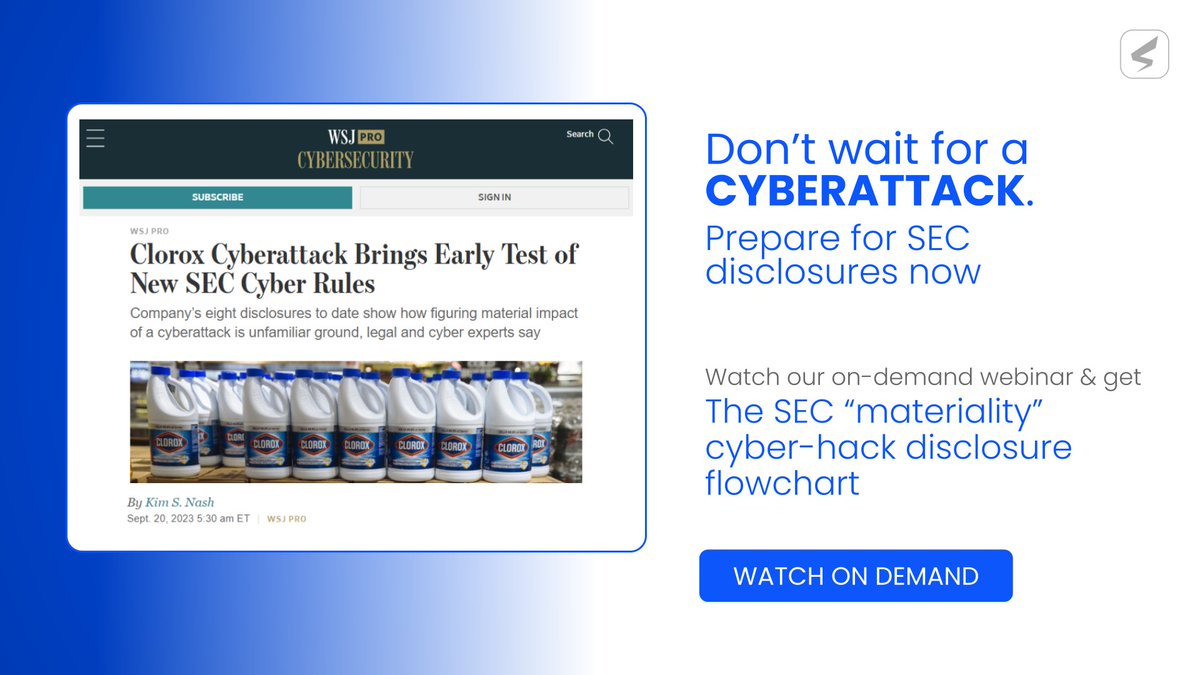 There's much ambiguity on what the #SEC implies by "material" impact. Time is of the essence as December's deadline approaches! Watch our on-demand #webinar to decode what it means for your business: pages.safe.security/data-to-disclo…

#cyberriskquantification #cyberrisk #cybersecurity