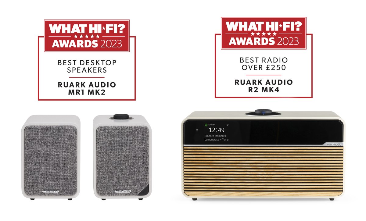 We are delighted that two of our products have won awards in this years What Hi-Fi? awards! R2 has won the 'Best radio over £250' award, and the MR1 MK2s have won the 'Best Desktop Speakers' award for the seventh year in a row!