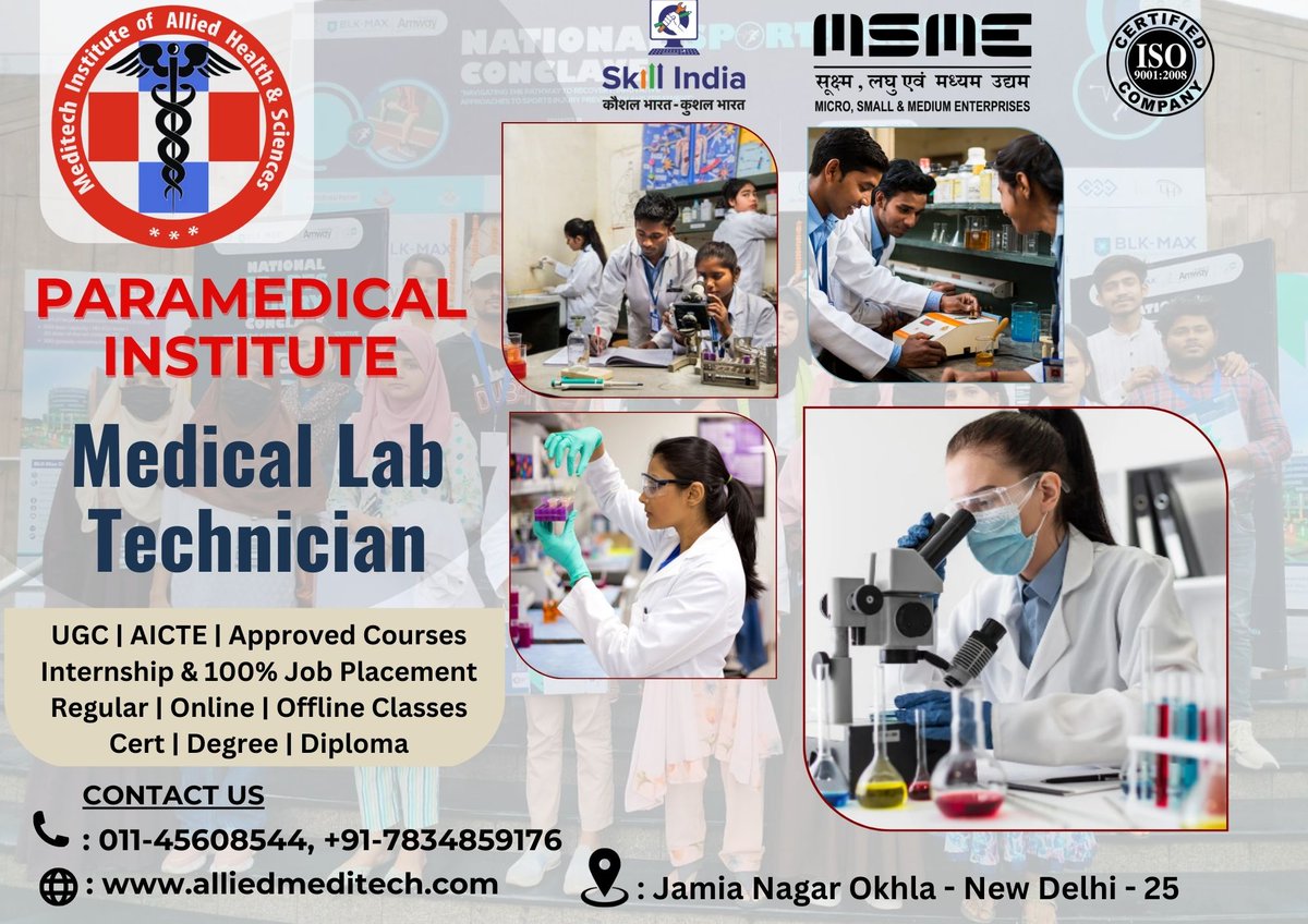 infomiahs's tweet image. Meditech Institute of Allied Health &amp;amp; Sciences
Best Paramedical Institute in Okhla New Delhi
#paramedical #paramedicalcourses #rediology #rediologytechnician #rediologytechniciancourses
#meditechinstitute