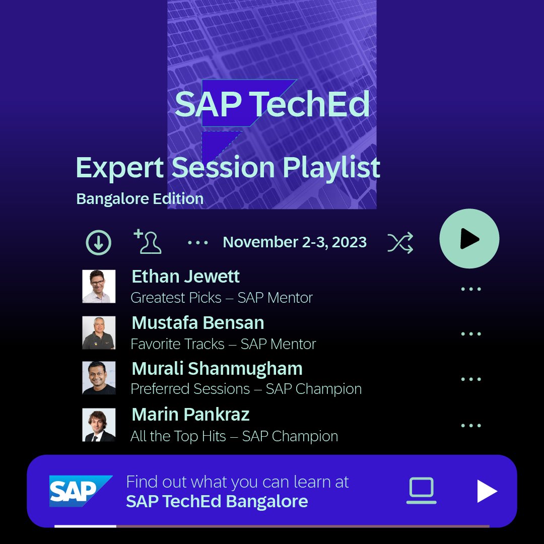Discover the soundtrack to becoming a tech expert, as recommended by distinguished leaders for this year’s #SAPTechEd! Browse their top picks today 👇 sap.to/6010urIBA