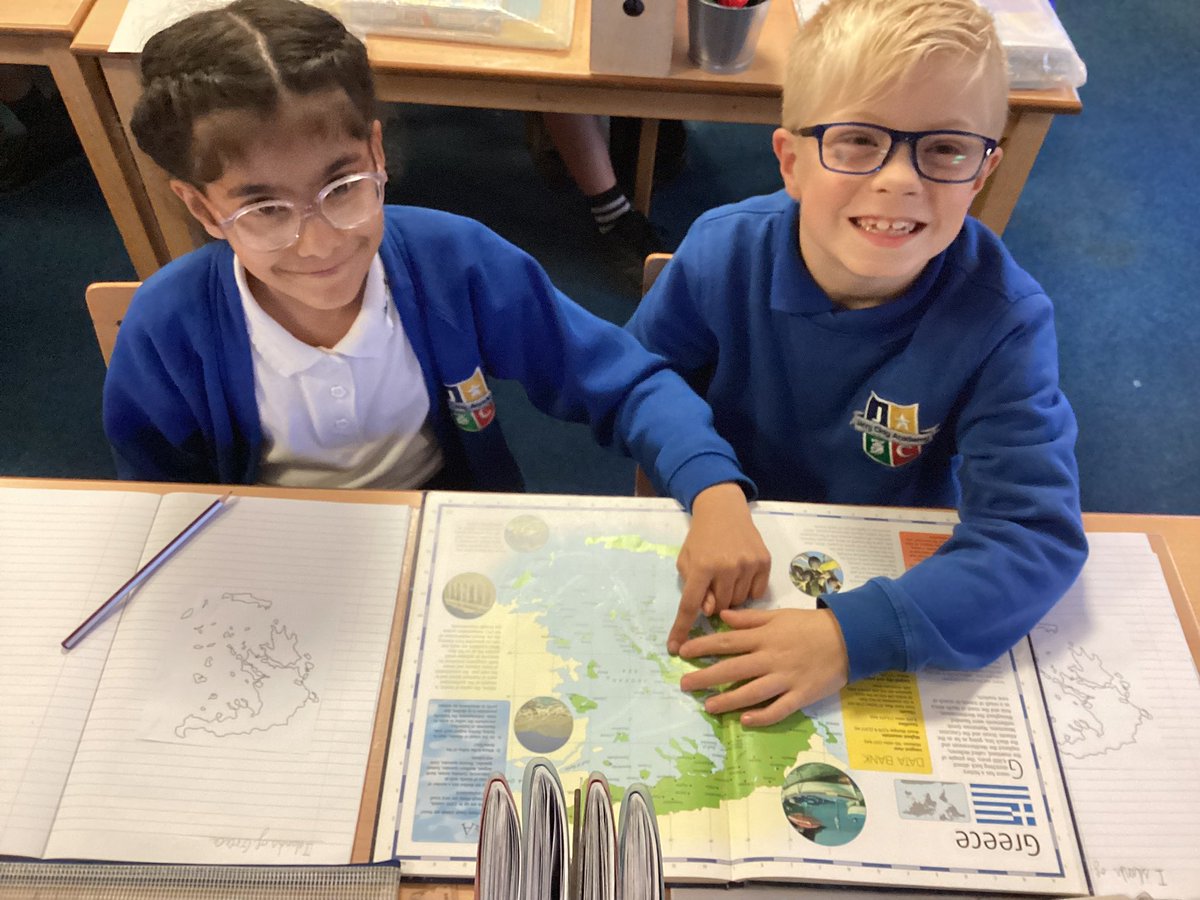 JCAWakefield's tweet photo. Year 4 have worked hard this afternoon in Geography! We have located different islands and cities of Greece and are eager to research and compare these cities to those in the UK #locationalknowledge @JCA_Geography https://t.co/QyJrIYtQN3