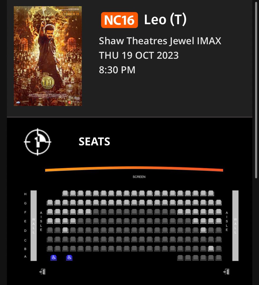 #Leo Singapore 🇸🇬 

IMAX Booking Status🔥🔥All 4 IMAX Locations are almost full now 🔥🔥

Rampage bookings 💥💥

Record Day 1  Loading 🔥🔥

#LeoAdvanceBooking #LeoTrailer @actorvijay #LeoThirdSingle #AnbenumAayudham