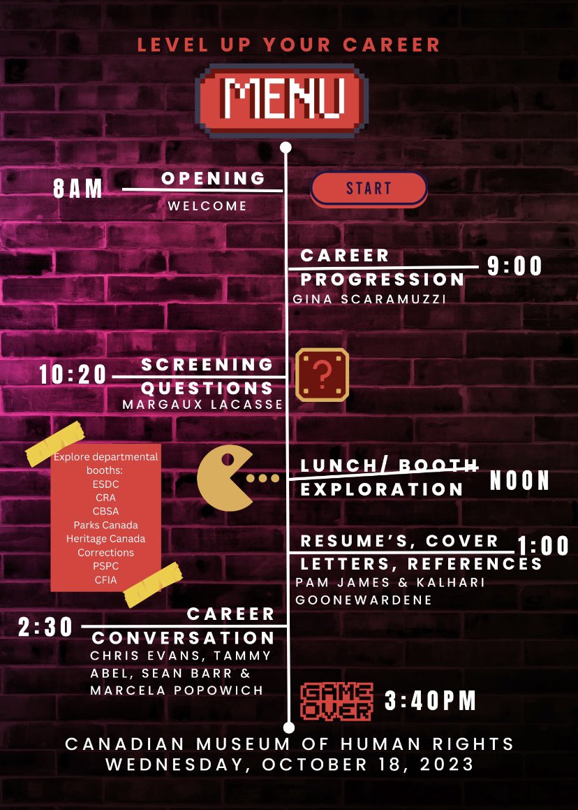 Level Up is in ONE WEEK! We have a very exciting lineup of speakers and expert panelists to help you navigate your career. Here’s our agenda: 

#FLNLevelUp #Winnipeg #LeadersGC