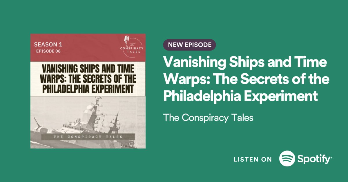 🔮✨ New Episode Drop! ✨🔍

Did ships truly vanish? Did time warp? The line between fact and fiction blurs. Listen now and venture into the enigmatic! 🚢🌀

🎙️ Listen here: spotify.link/oe6Kh6JtODb

#ConspiracyTales #PhiladelphiaExperiment  #PodcastAlert  #NewEpisode #TuneInNow