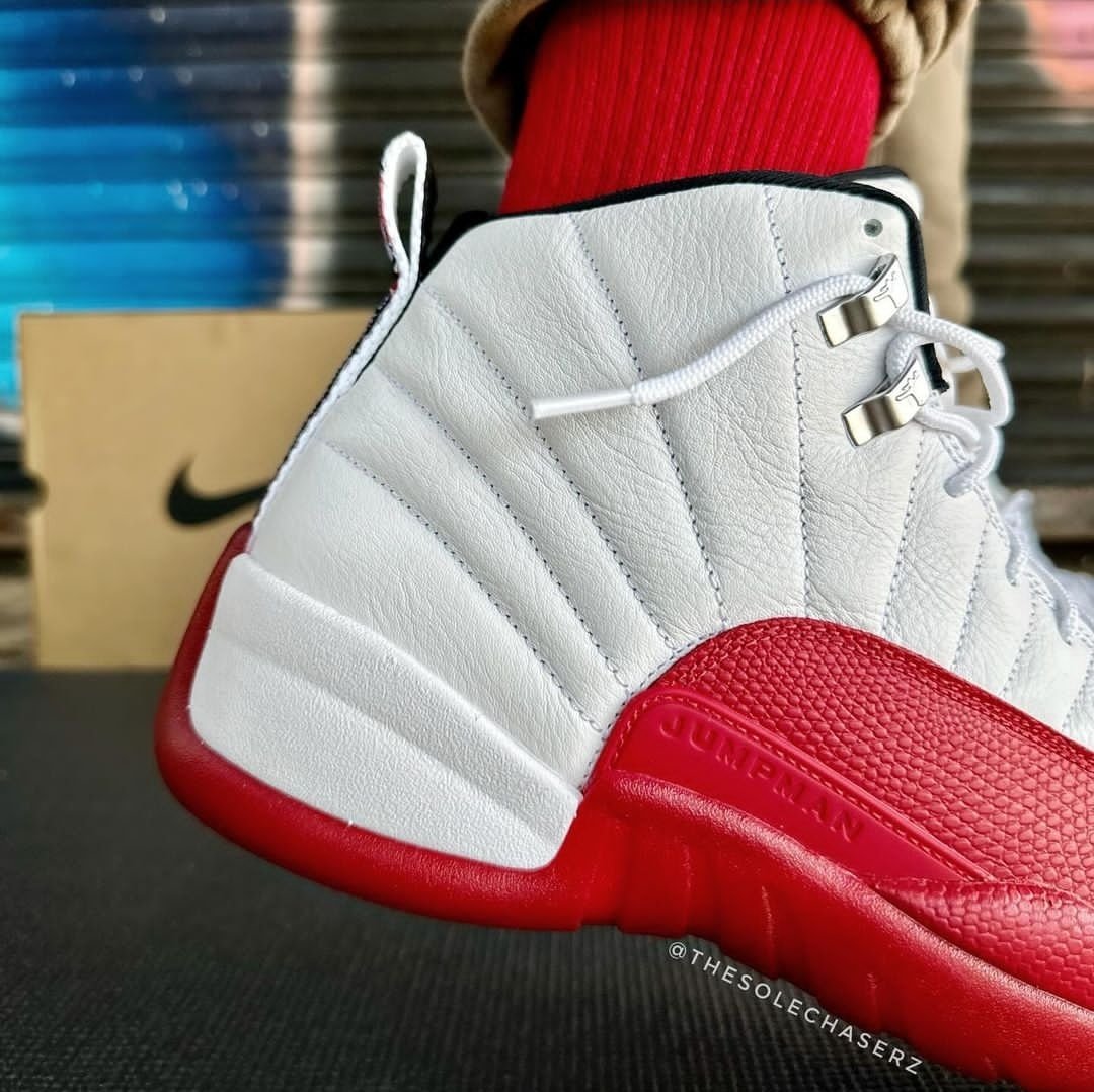 SneakerVisionz's tweet photo. On Foot Look At The Air Jordan 12 'Cherry' 🍒

- Releasing October 28th 🗓 https://t.co/CPAZc3AOGP