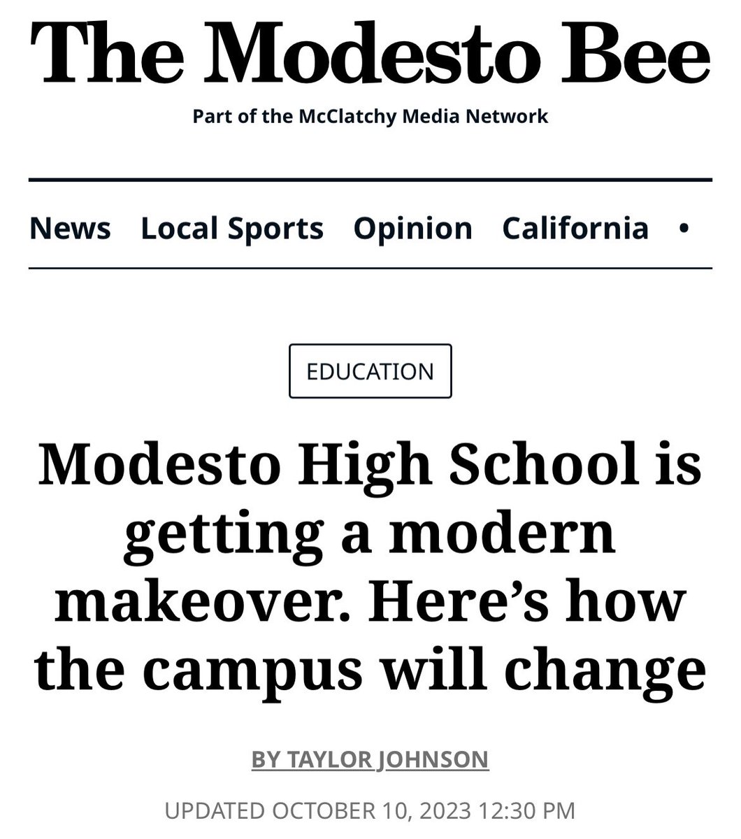 “Modesto City Schools has outlined its plan to remodel and renovate its oldest high school, including construction of an athletics stadium.” 

Big changes are coming to the West Side!