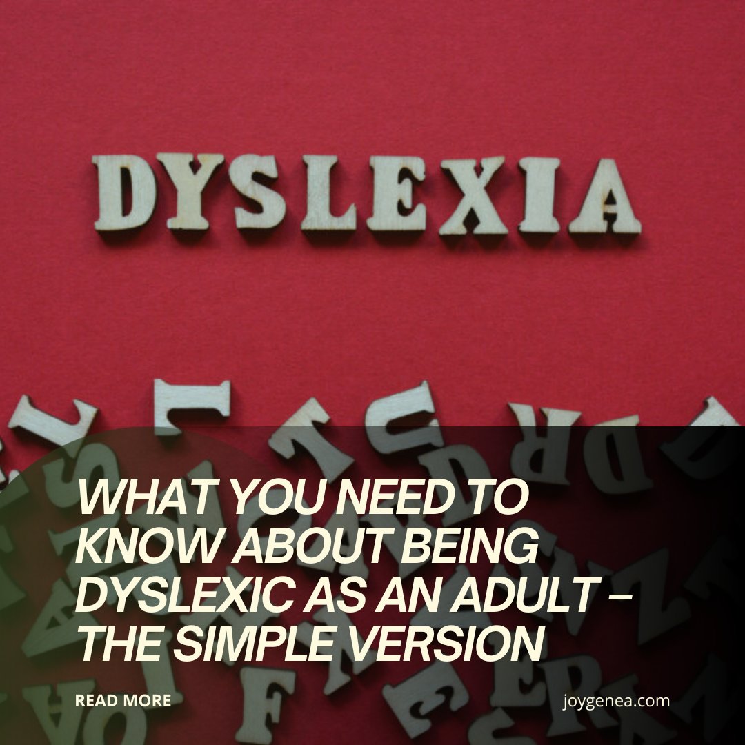 JoyGenea's tweet photo. In my new blog post, 'What You Need to Know About Being Dyslexic as an Adult– The Simple Version,' I dive into what dyslexia means for adults.

https://t.co/DtTGEMa46i

.
#dyslexia #dyslexiaawareness #adhd #autism #dyslexic #education https://t.co/jlYeBsaqgc