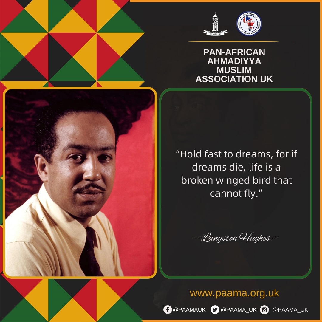 PAAMA_UK's tweet photo. "Hold fast to dreams, for if dreams die, life is a ..."
Langston Hughes 

#BlackHistoryMonth 
#BlackHistoryMonth2023 https://t.co/LwQRgTP0CR