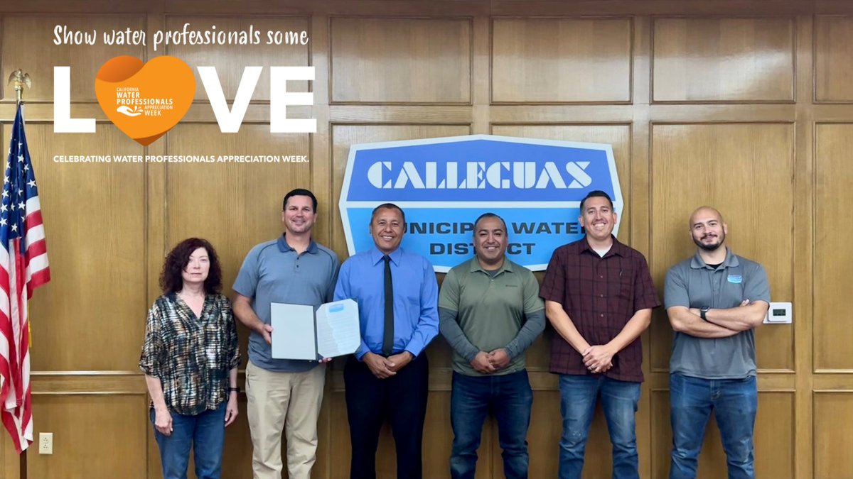 CalleguasMWD's tweet photo. Our Board of Directors passed a resolution recognizing Water Professionals Appreciation Week, highlighting the essential nature of our staff's work and their dedication. From engineers to HR personnel, every one of them plays a vital role! 💧#WaterProsWeek #WaterWorksBecauseWeDo https://t.co/HkNUs8C9dH