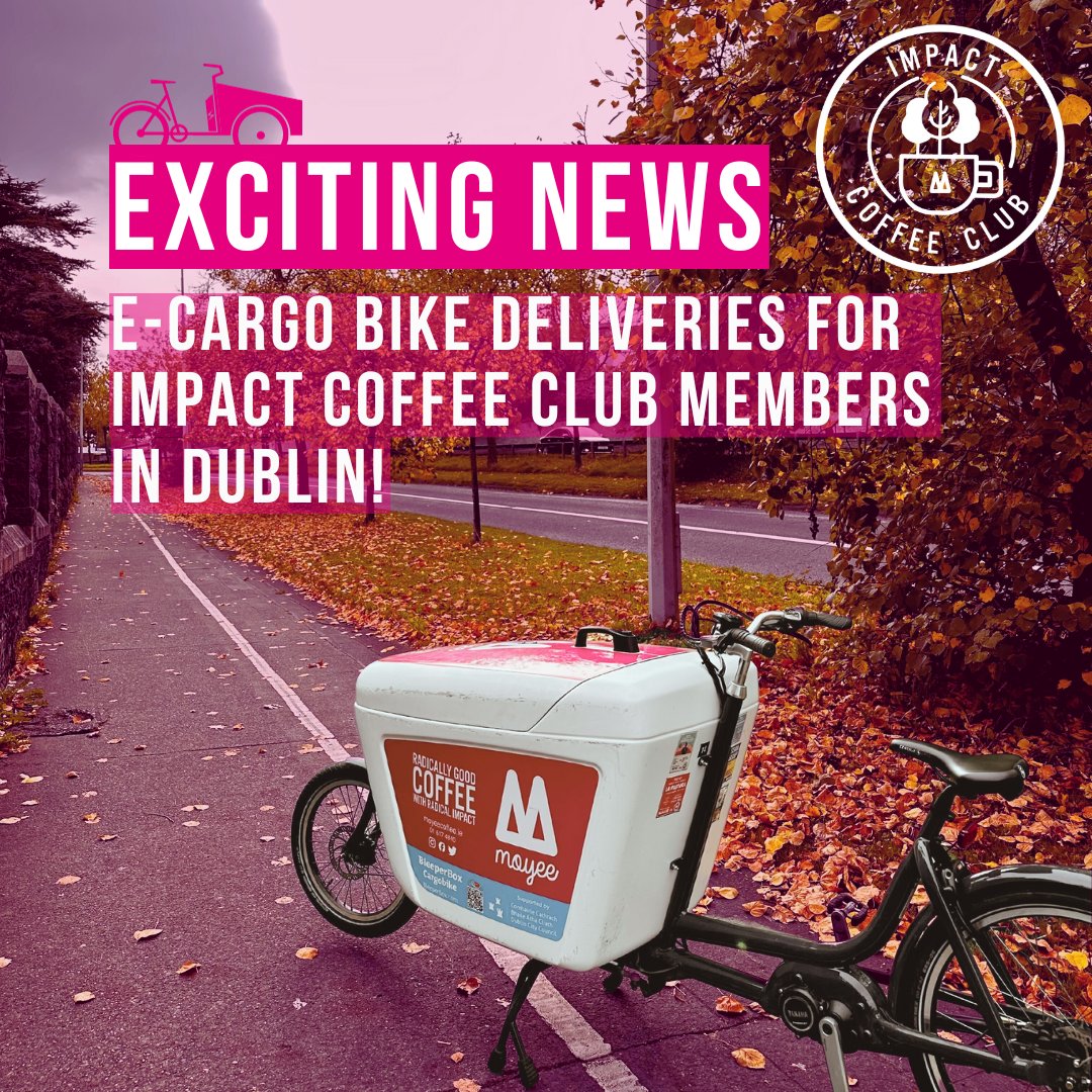 Exciting News! 🌍☕
We're stepping into a greener future by delivering some of your Impact Coffee Club orders via eco-friendly e-cargo bikes right here in Dublin!
Look out for our distinctive #cargobike cruising Dublin, making a #positiveimpact!  🚴‍♂️🌿