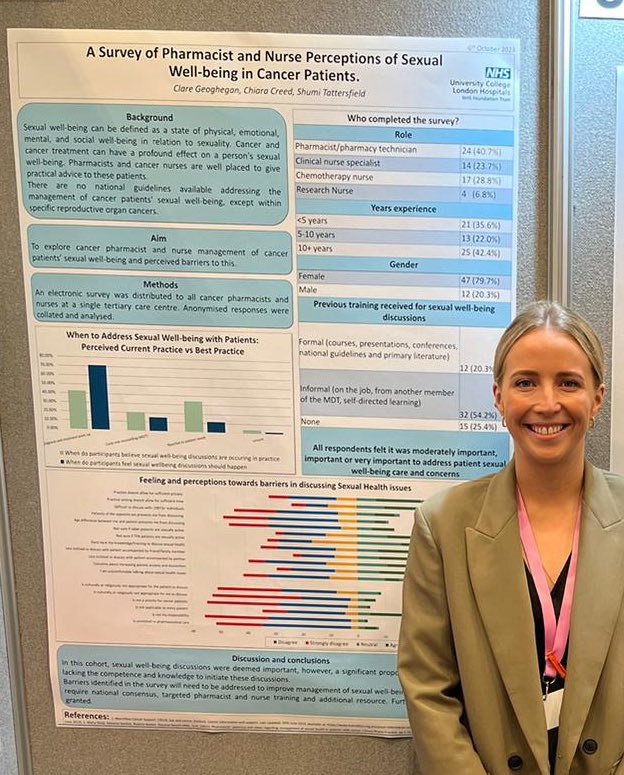 #CCTU 2023 conference @uclh 👏 @ClareGeoghegan Chiara Creed Shumi Tattersfield on winning Poster🏆 2nd place. Data shows need 4 #education on counselling / starting conversations @BOPACommittee @nettycracknell @PinkieChambers @Jharchowal @Anish_m_tailor