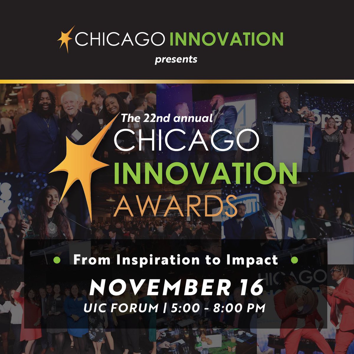 Celebrate the top innovators in the Chicago region at the 22nd annual @Chi_Innovation Awards on November 16th. mHUB CEO Haven Allen will also be attending as an award presenter. RSVP now: hubs.la/Q0257KRh0 #chicagoevents #chicago #chicagoinnoawards #innovation
