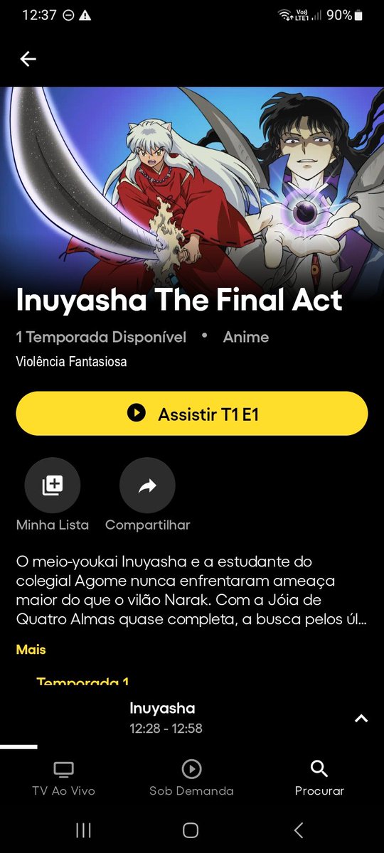 InuYasha Downs on X: InuYasha Kanketsu-hen Dublado já está disponível na  @PlutoTVBR  / X