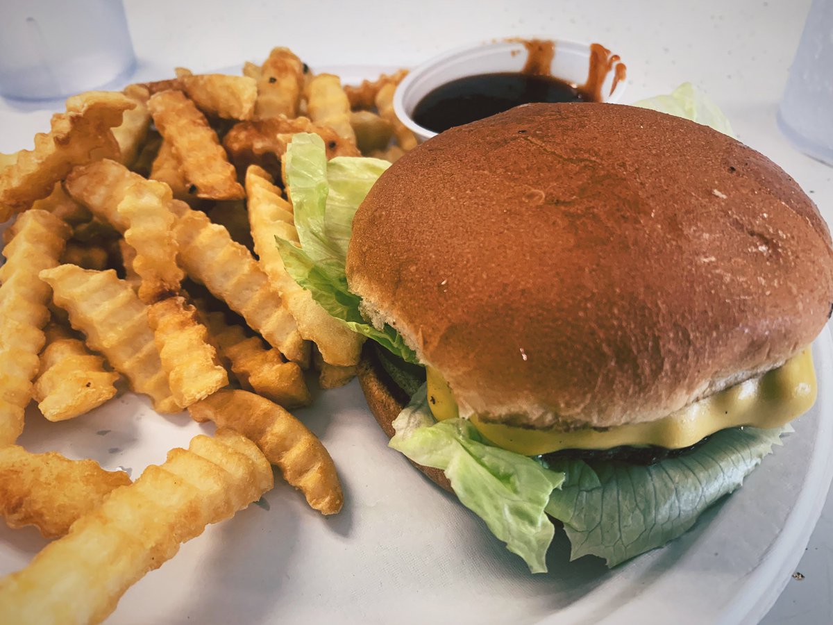 Nothing like a cheese burger with the hot bologna sauce from the Grill. #eatlocal