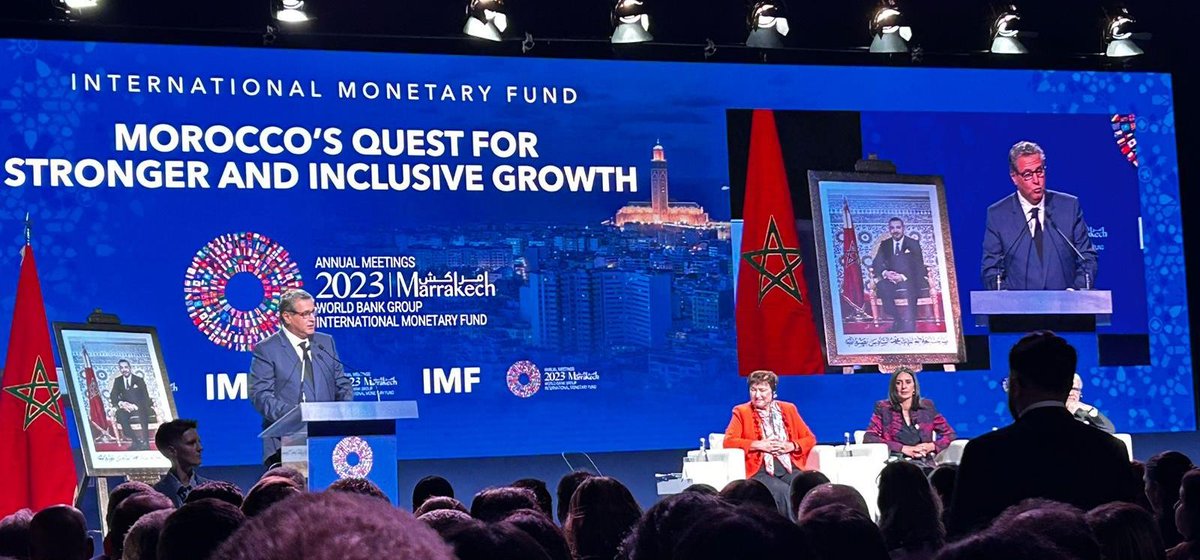 centre_fes's tweet photo. The annual meetings of The @WorldBank and the IMF has begun this Monday in Marrakech, with the participation of the global economic and financial elite to debate the major issues linked in particular to the policies of financing, economic growth and climate change https://t.co/wMFkwedIod