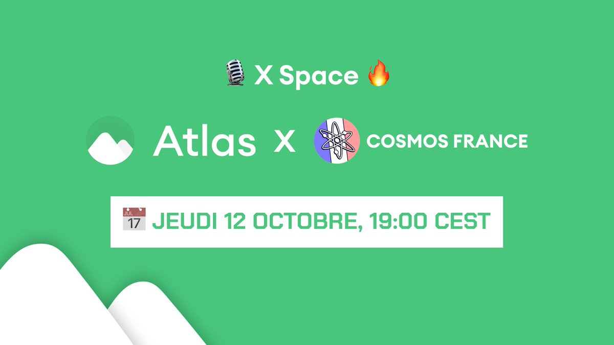 AtlasByKi's tweet photo. 🗣️ 🔊 X space announcement:

Rejoignez-nous demain pour un Twitter Space 🎙️ avec @CosmosFrance_  pour parler du launch d'Atlas! 🥳 🔥

📅 Date : Jeudi 12 Octobre 
🕒 Heure : 19:00 CEST
🗣️ Speaker: @berrehili 
🇫🇷 language: French

https://t.co/eCStuOfxWC https://t.co/WmG3QDdcai