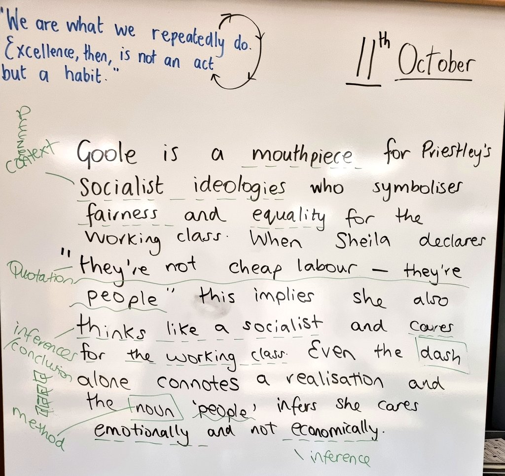 Introducing 10p3 to the notion of a 'mouthpiece' and how characters can 'work' with each other to prove your point. 👏✨️ #AnInspectorCalls #TeamEnglish #engchatuk #ECTs #EnglishECT