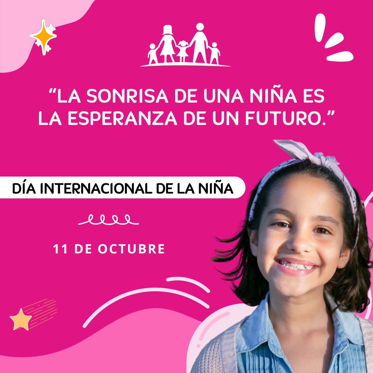 Las niñas deben ser amadas, protegidas y acompañadas para poder tener una vida plena y feliz, con lo cual, podremos ver en ellas una sonrisa que nos dé esperanza para el futuro. 

#DíaInternacionalDeLaNiña #FelizMiercoles