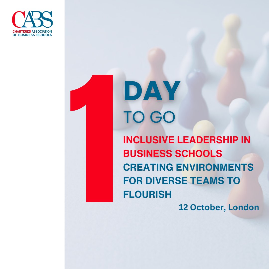 Last chance to register for the Inclusive Leadership workshop in London taking place tomorrow! Find out more below👇 charteredabs.org/events/inclusi…