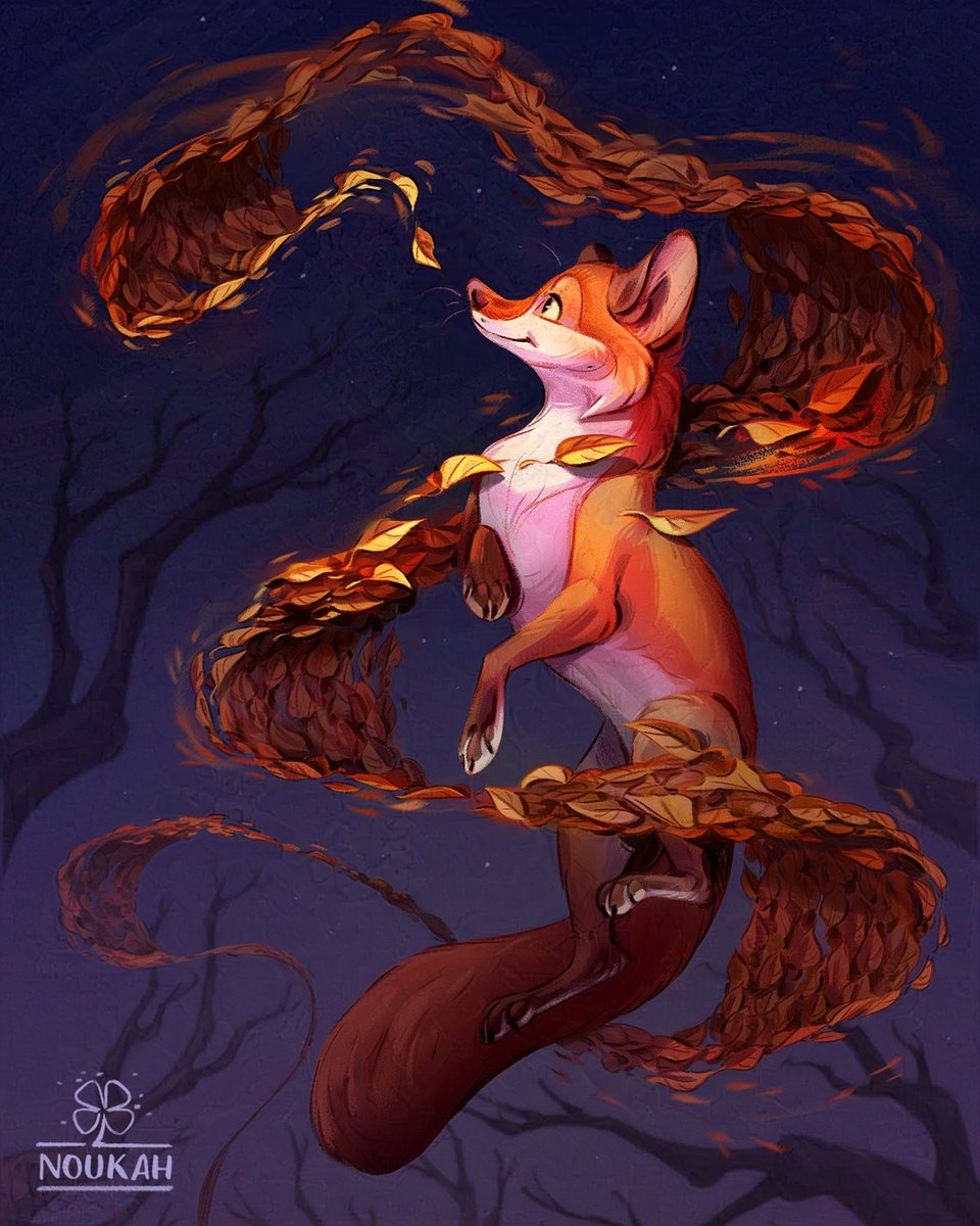 A shapeshifting forest witch collecting autumn leaves? Why not! I had so much fun painting this little fox(or witch, hehe), fall season always gets me in the mood to make pumpkin-flavored art. What season inspires you the most? Hope everyone is having a lovely fall so far!