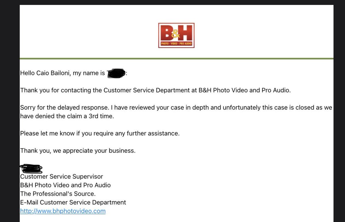 <a href="/bhphoto/">B&H Photo Video</a> 
This is the most ridiculous situation I ever experienced as a customer.
You sent me a broken monitor n this is the answer I’m getting! 
I will dispute this with my credit card, also I’ll make you all a favor and drop it off at your front door so everybody see it 
#askbh